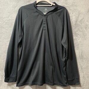 Three Sixty Six Mens 1/4 Zip Pullover XL Black Gray Striped Long Sleeve Golf